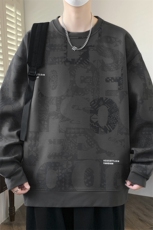 大码秋冬潮流印花卫衣男宽松休闲W9906，男装卫衣，星座1107-1