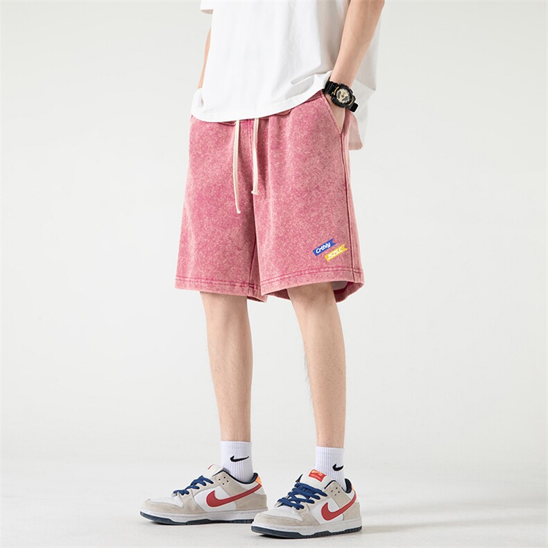 夏季短裤男日系复古宽松直筒五分裤潮流高街休闲裤子XD22941-P45,男装休闲裤,电商A042
