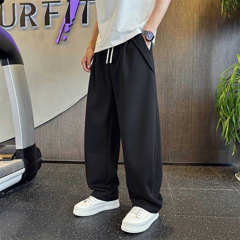 秋装新款卫裤男潮流口袋装饰宽松直筒休闲卫裤         K8857-P78图片