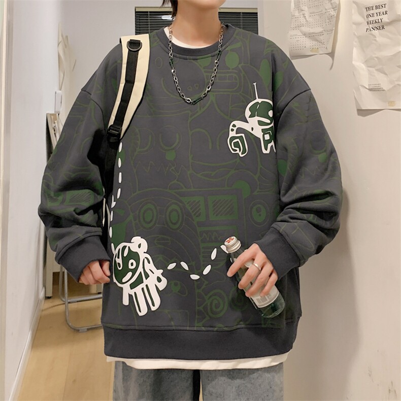 【新品】8818-P462026年春季新款圆领卫衣男休闲宽松百搭上衣,男装卫衣,星座1206-1（原A206-1）