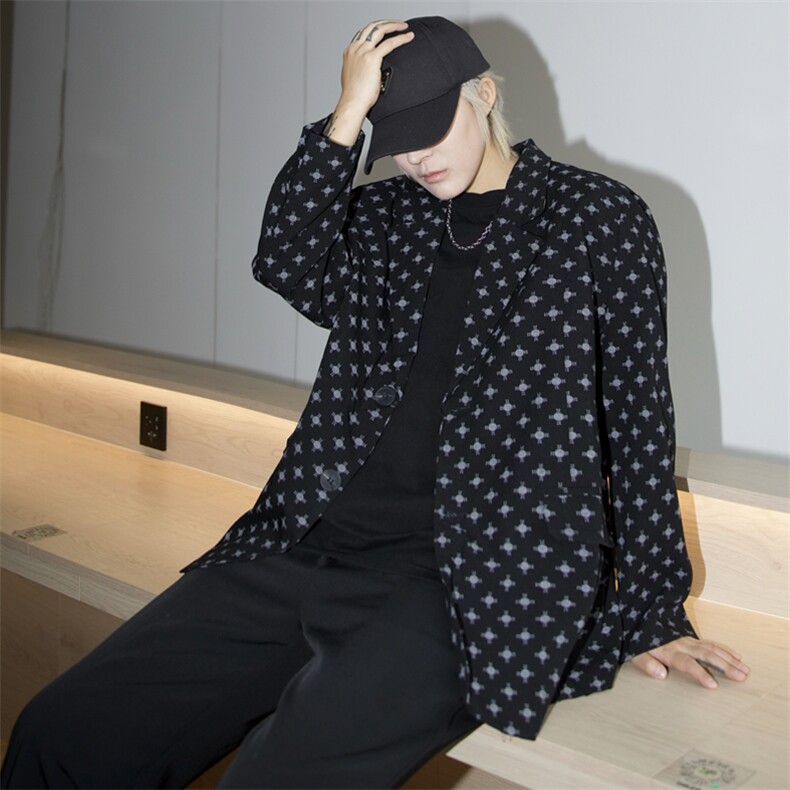 高街小众男士单西 男士个性绣花西服外套 A210A-XZ1108-P85图片