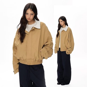 假两件棒球服外套男女生短款春秋新款宽松休闲洋气高级感上衣夹克图片