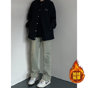 B221 美式ins高街加厚加绒牛仔裤 LK22087-P55 控78 加绒P65 控88图片