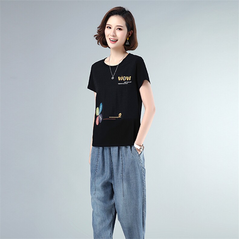 T恤2021年夏季时尚百搭圆领短袖拼接色宽松T恤,女装T恤,独衣靓