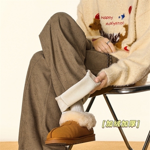 冬季加绒休闲裤扎染灯芯绒美式卫裤直筒腿裤男 5D2119-TP3268图片