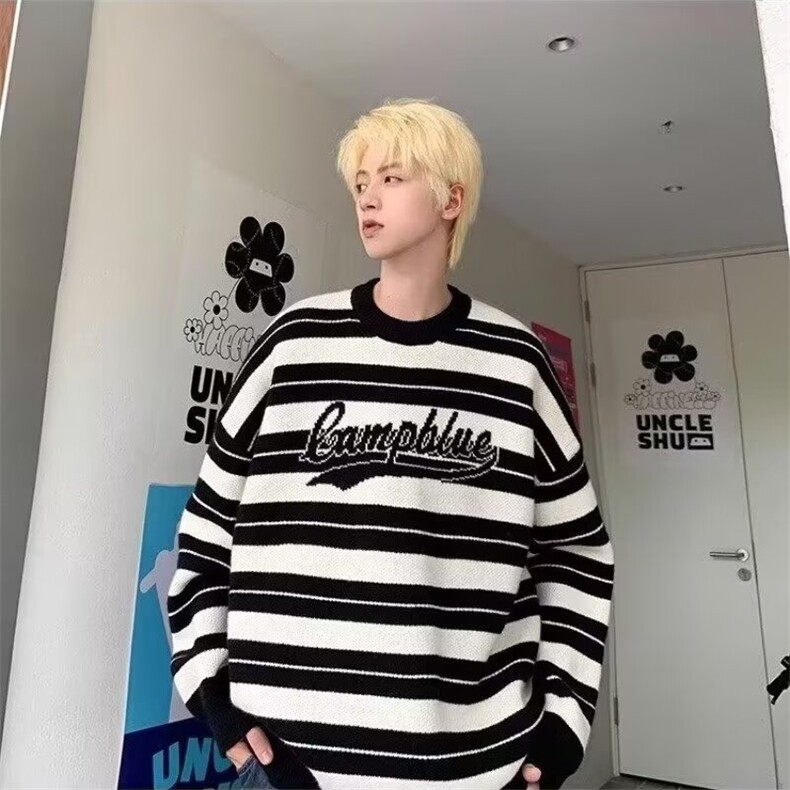 【005】秋冬季字母圆领毛衣男情侣装针织衫外套A079-MY9169-P41,男装针织衫/毛衣,电商A079