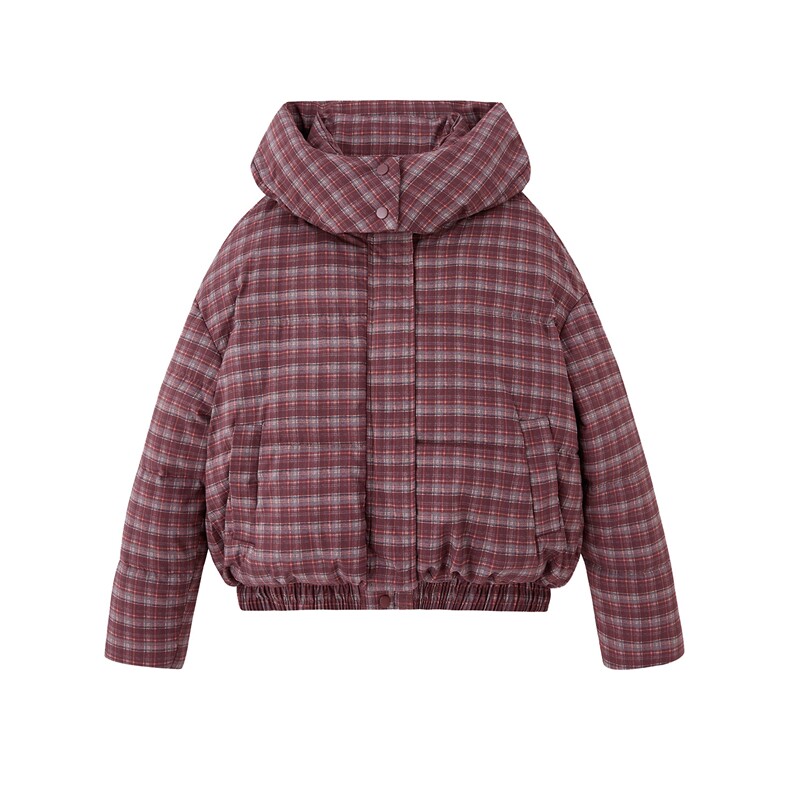 现货，2025冬季格子羽绒棉格子棉衣面包服,女装棉衣/棉服,利佳可人