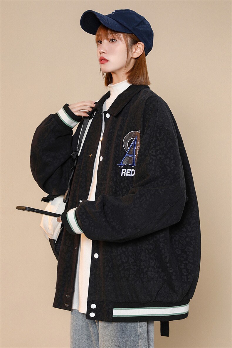 2023秋装新款刺绣设计夹克潮中性风男女百搭棒球服外套8007-P85,男装夹克,电商A441-1