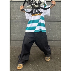 WE1676-P49牛仔裤男束脚宽松直筒胖子潮流特大码男士青年，男装牛仔裤，电商B323A