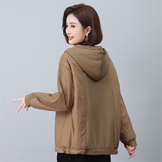 时尚拼接连帽加厚棉衣女冬季新款宽松显瘦保暖外套，女装棉衣/棉服，叶笙衣