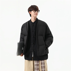 中式唐装男款冬季加厚风汉服青红色立领休闲外套A33-P158，男装民族服装，星座816A（原B366）