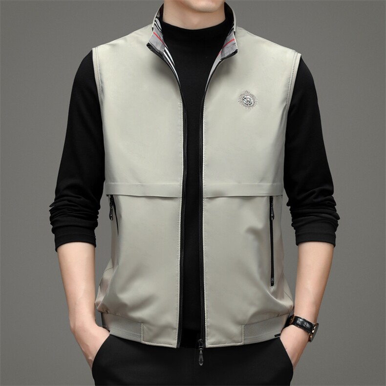 新款2023冬季商务休闲羽绒服马甲中青年立领马甲外套ZS22106-P160,男装背心/马甲,电商B212（原钱塘6029）