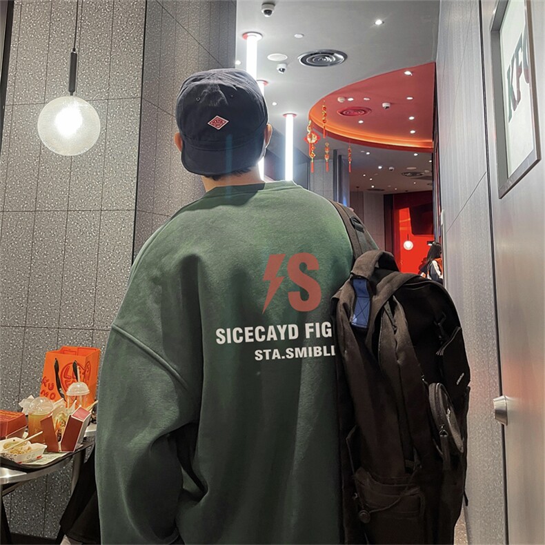 特P25控48秋冬新款男士圆领卫衣宽松休闲日常百搭上衣WQ2435,男装卫衣,电商B370