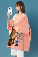 中性风春夏新款宽松小熊印花运动休闲短袖T恤多色T6019P25控38，男装T恤，电商A268