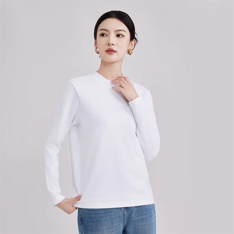 2025年秋季圆领街头常规时尚百搭通勤休闲/淑女，女装T恤，硕诚羊绒