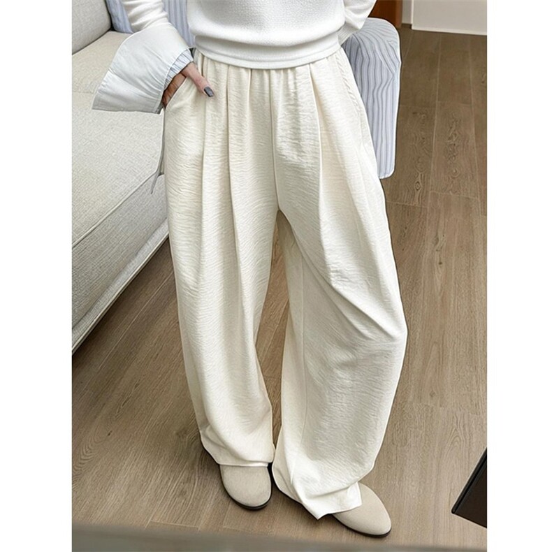 简约宽松舒适冰丝直筒防蚊裤女士春夏秋季2025年新款宽松长裤，女装休闲裤，星座1210-1