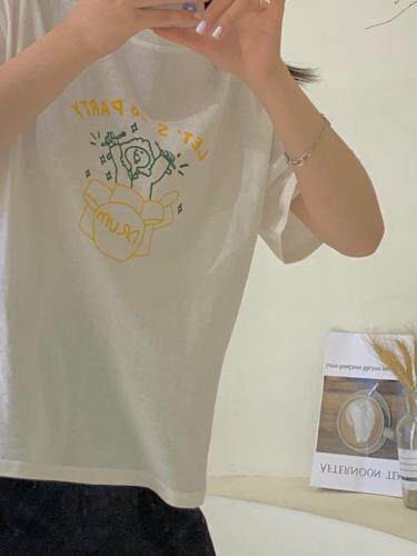 夏季新款四色韩系百搭款T恤，女装T恤，Here Bella(5F)