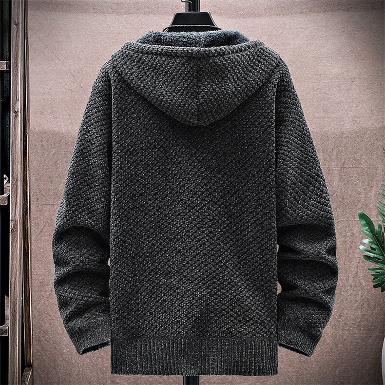品质好秋冬季新款男士休闲连帽毛衣外套百搭加绒夹克8876-P60,男装针织衫/毛衣,星座1706