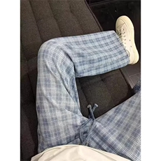 水洗复古牛仔裤男秋季新款宽松直筒裤潮高街阔腿休闲裤LG9577-P48，男装牛仔裤，星座1008