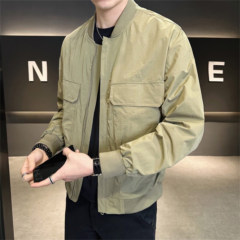 2025新款春秋季夹克外套男士棒球领衣服潮流新品男装上衣,男装夹克,电商A225