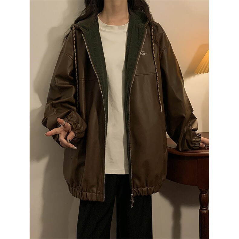春秋季皮衣外套男女同款新款美式夹克XZ102B-1-JK2535P85,男装皮衣,星座102B-1