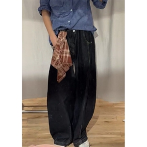 弯刀牛仔裤男baggy美式复古高级感宽松休闲廓形百搭水洗阔腿长裤图片