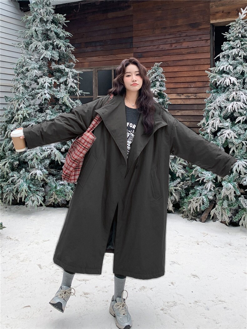 美拉德咖色大被子鹅绒羽绒服女冬超火好看高级小众中长款加厚外套,女装羽绒服,2B113