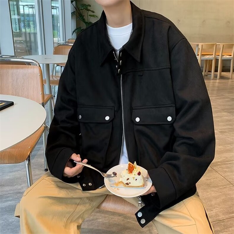 秋季青春流行男麂皮绒夹克XZ158P75,男装夹克,星座1116-2