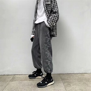 牛仔裤子男直筒宽松春秋潮牌阔腿裤韩版长裤束脚老爹裤k299-p45,男装牛仔裤,星座1008-1