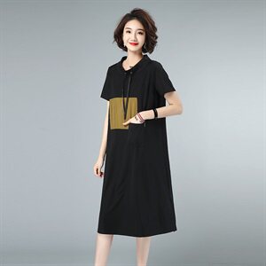 2021夏款新款拼接大码女装连衣裙239款图片