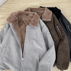 冬棉衣男加绒加厚羊羔绒外套男装工装翻领夹克保暖棉服TT22P108，男装夹克，星座1013-5