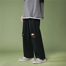 k730-p48-控68中性高阶港风中性ins宽松大码肥仔破洞牛仔裤，男装牛仔裤，星座116