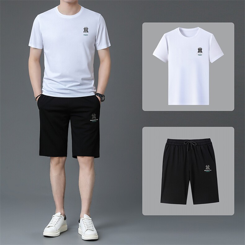 2023夏季新款时尚短袖男士休闲运动套装男式两件套,男装休闲套装,电商B212（原钱塘6029）