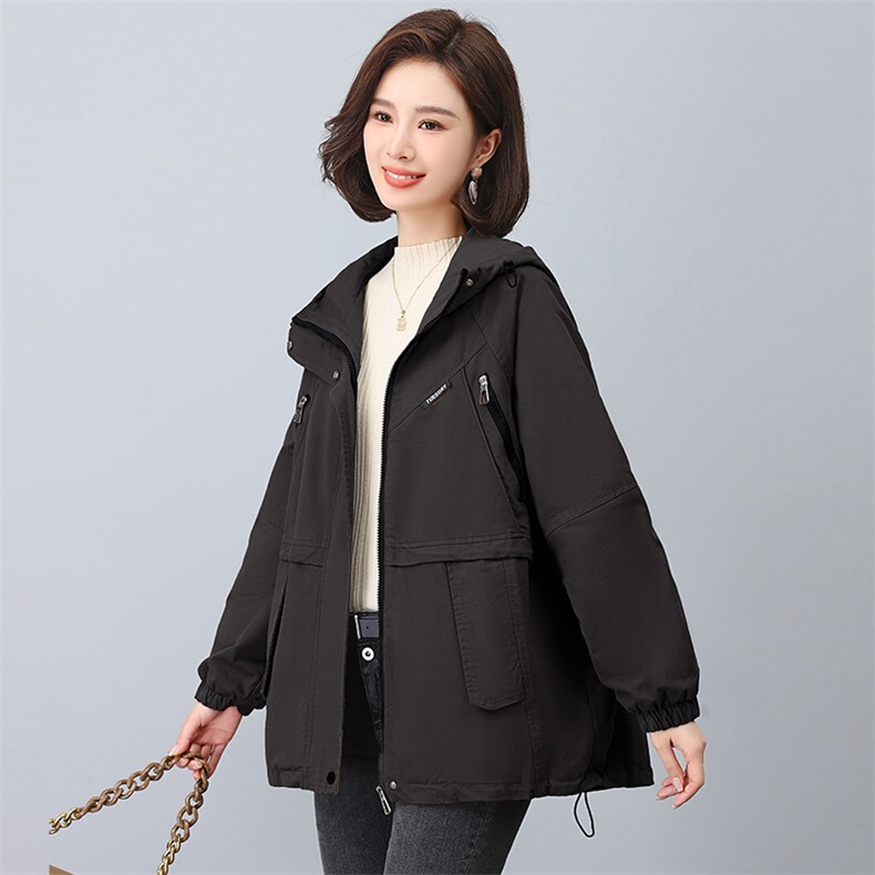 2023年冬季时尚潮流中长款休闲加绒加厚派克服,女装派克服,独衣靓