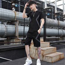 男士冰丝短袖T恤潮流休闲运动套装男装夏装一套衣服帅气T719-P50，男装套装，星座1206（原A206）