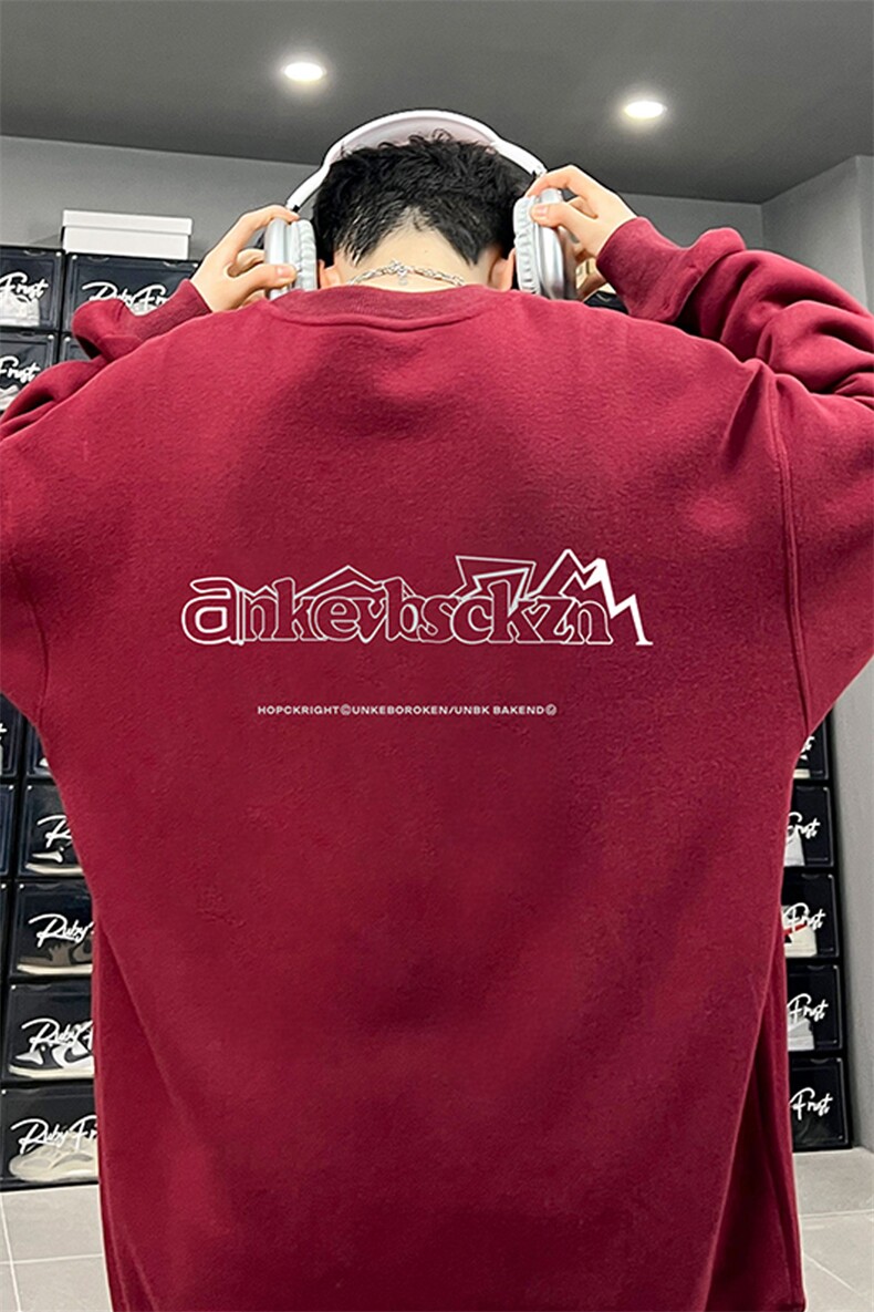 ！圆领卫衣男装港风长袖T恤男外套男WY187-P28,男装卫衣,电商B367