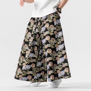 24夏季 大码风直通阔腿长裤潮新中式裙裤男女汉服 K252/P70图片