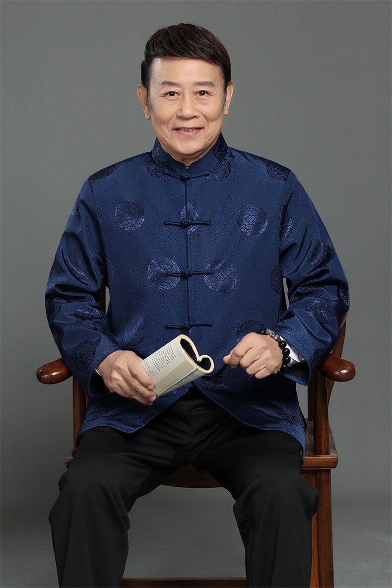 春季新款中青年唐装男长袖老年夹克外套爸爸装外套YDJ337-P110,男装夹克,星座1105-3