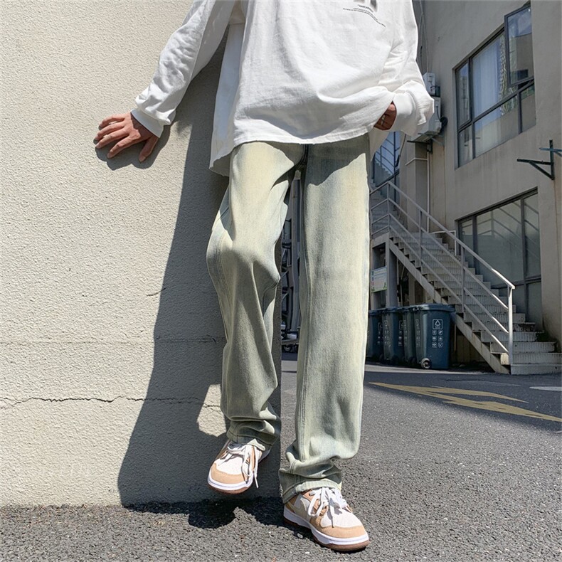 美式高街黄泥水洗牛仔裤男vibe直筒宽松阔腿休闲长裤N5021-P45,男装牛仔裤,星座1008