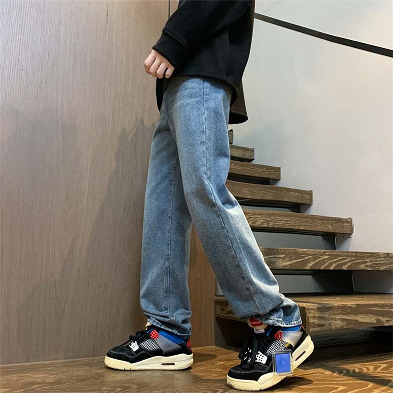 牛货！牛仔裤男美式高街vibe水洗复古直筒长裤A080-9601-P40控68,男装牛仔裤,电商A080