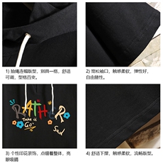 连帽短袖t恤男大码胖子带帽五分袖中袖砖墙挂拍LD54301-P45，男装T恤，电商A040A