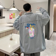 牛仔夹克男大码牛仔外套男茄克NJ77332-P60加绒款-P75，男装夹克，电商A040