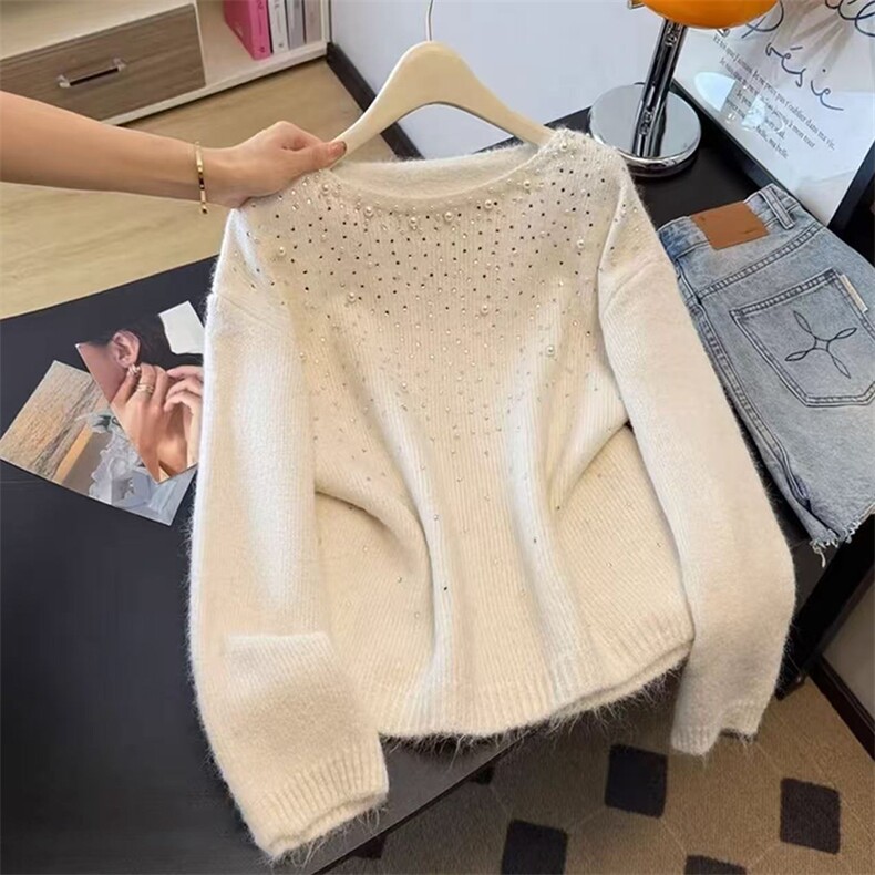 毛衣女冬季加厚外穿内搭套头圆领短款小个子时尚针织衫打底衫上衣,针织衫/毛衣,暖姿羊绒