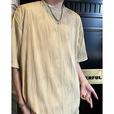 8XL-M特大码夏季短袖冰丝皱感透气T恤男潮垂感宽松半袖DX305P45，男装T恤，电商D206-1