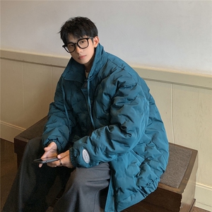 定制面料棉衣男港风半高领棉服男外套男8707P125控168图片