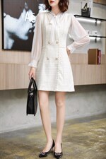 小香风连衣裙，女装连衣裙，漫菲妮