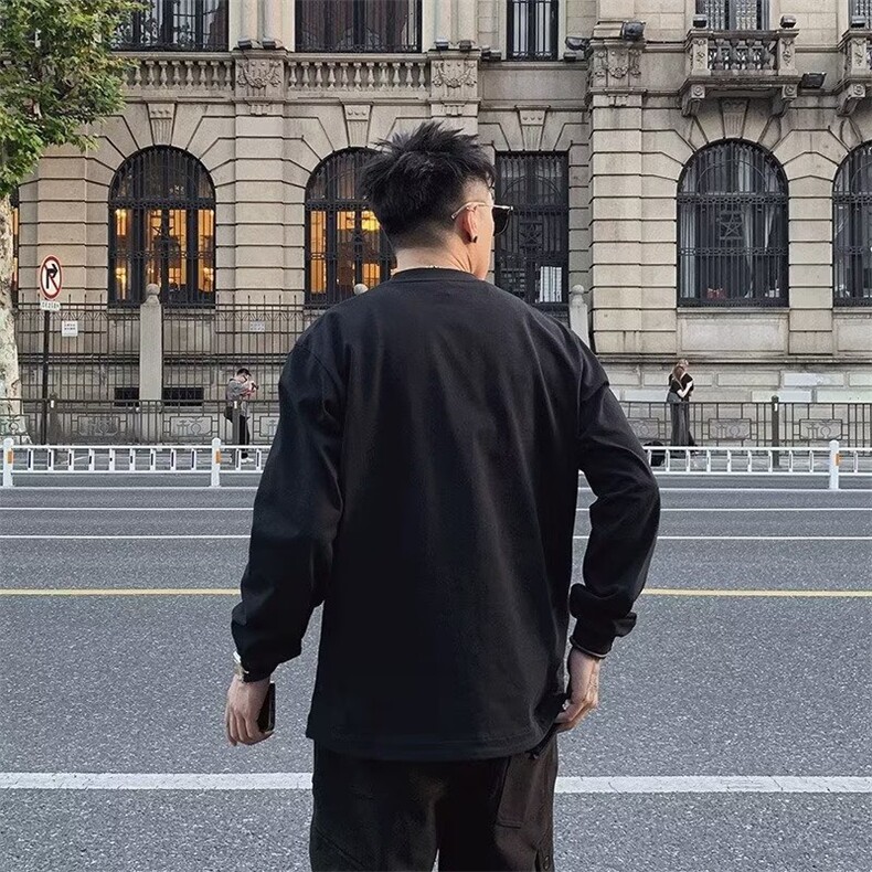 秋季简约长袖T恤男休闲宽松圆领打底衫简约百搭513ACT2440特P25,男装T恤,星座513A
