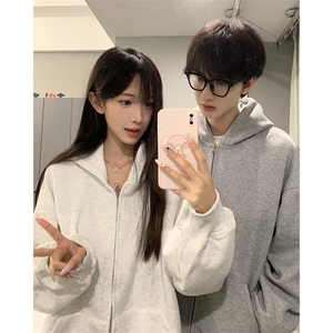 抖音得物品质二开 26春装美式高街双头双拉链卫衣开衫外套W74图片