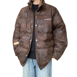 现货立领褶皱复古做旧面料设计棉衣保暖棉服男   225-2-Y211-P155图片