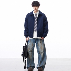 冬装老钱风加棉加厚夹克外套棉服男女翻领棉衣棒球服潮M813-P65，男装夹克，电商A441